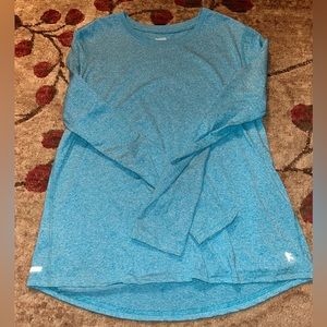 Turquoise Danskin Now long sleeve semi-fitted women shirt